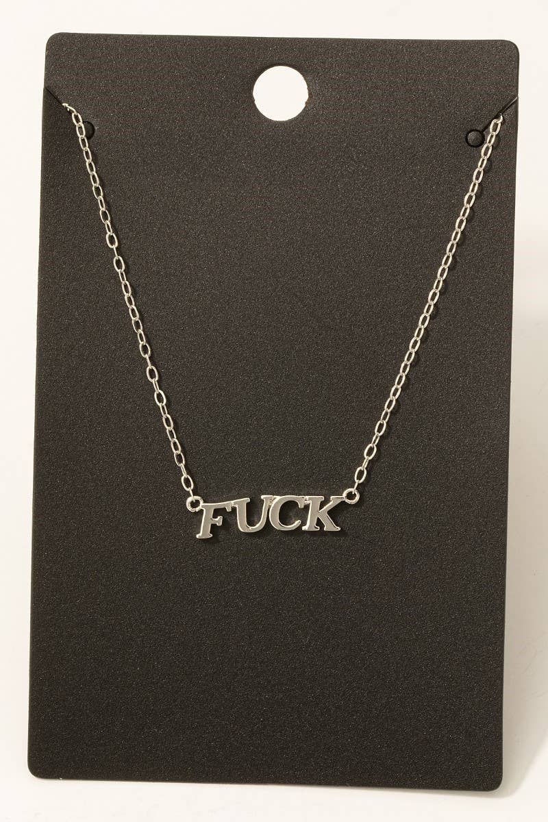 Fuck Print Charm Necklace