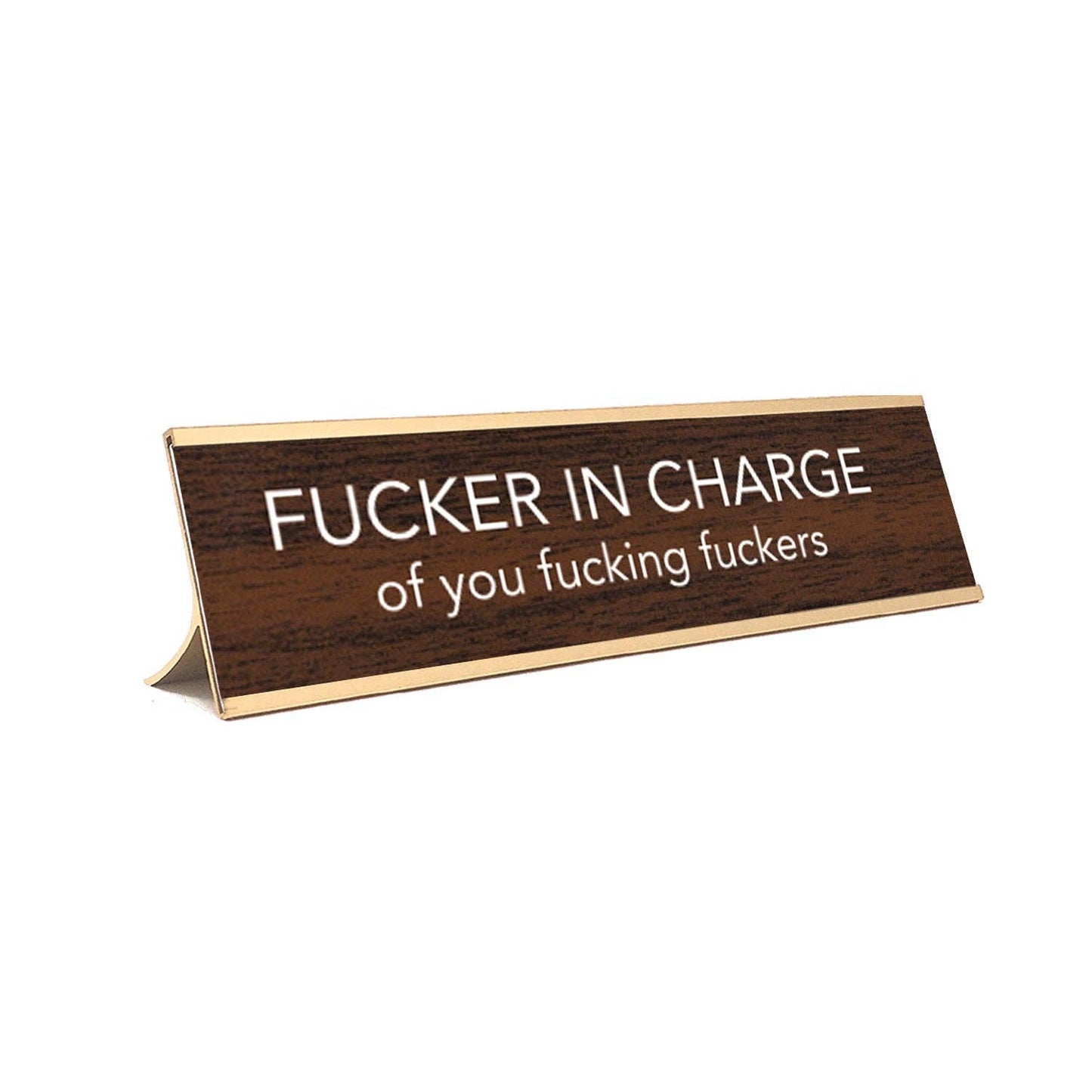 "Fucker in Charge of You Fucking Fuckers" (Brown w/Gold Colored Frame) *