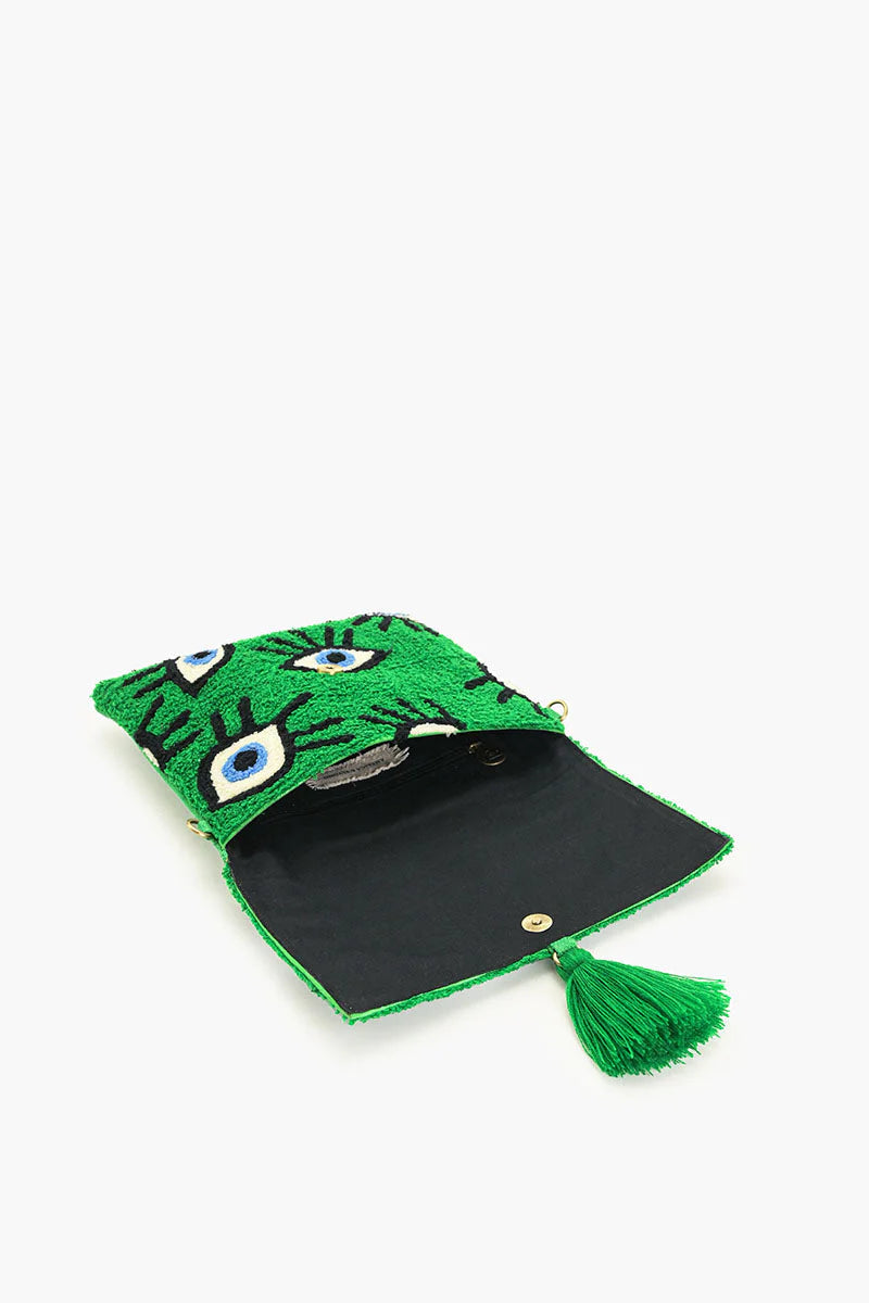 Green Whimsical Wonder Eye Clutch