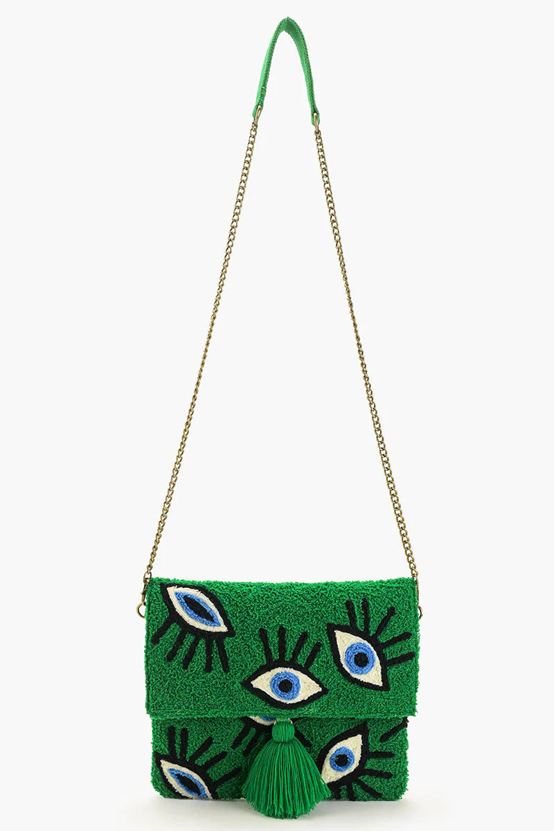 Green Whimsical Wonder Eye Clutch
