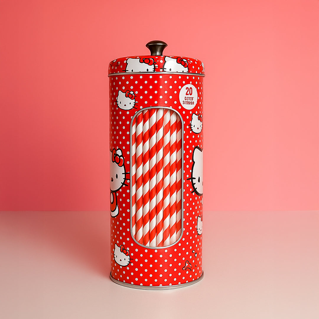 Hello Kitty Red Straw Holder 8.25 H"