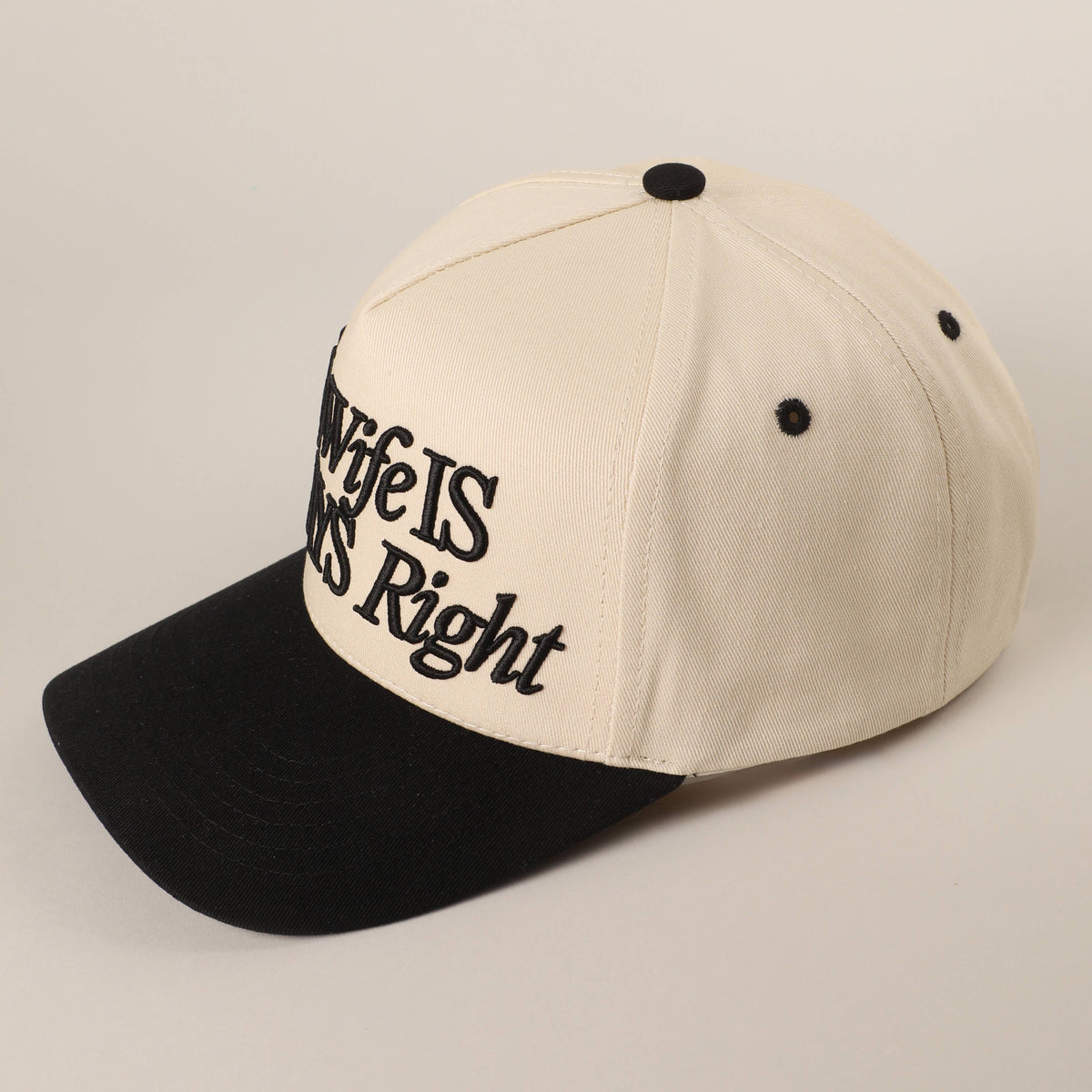 My Wife Is Always Right 3D Embroidery Two-Tone Trucker Hat