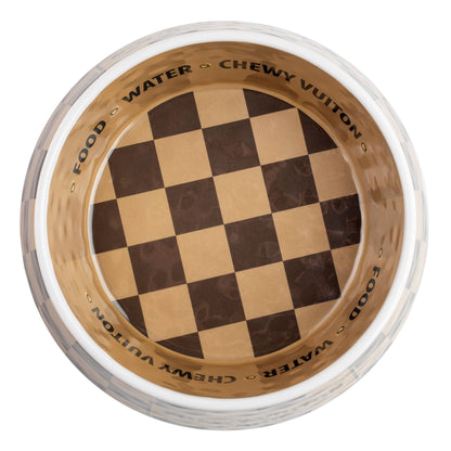 Checker Chewy Vuitton Bowl - 3 Sizes!! Dog Bowls