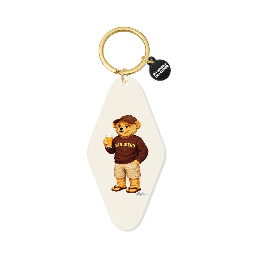 Printed Keychain San Diego Sweatshirt with Beer Bear