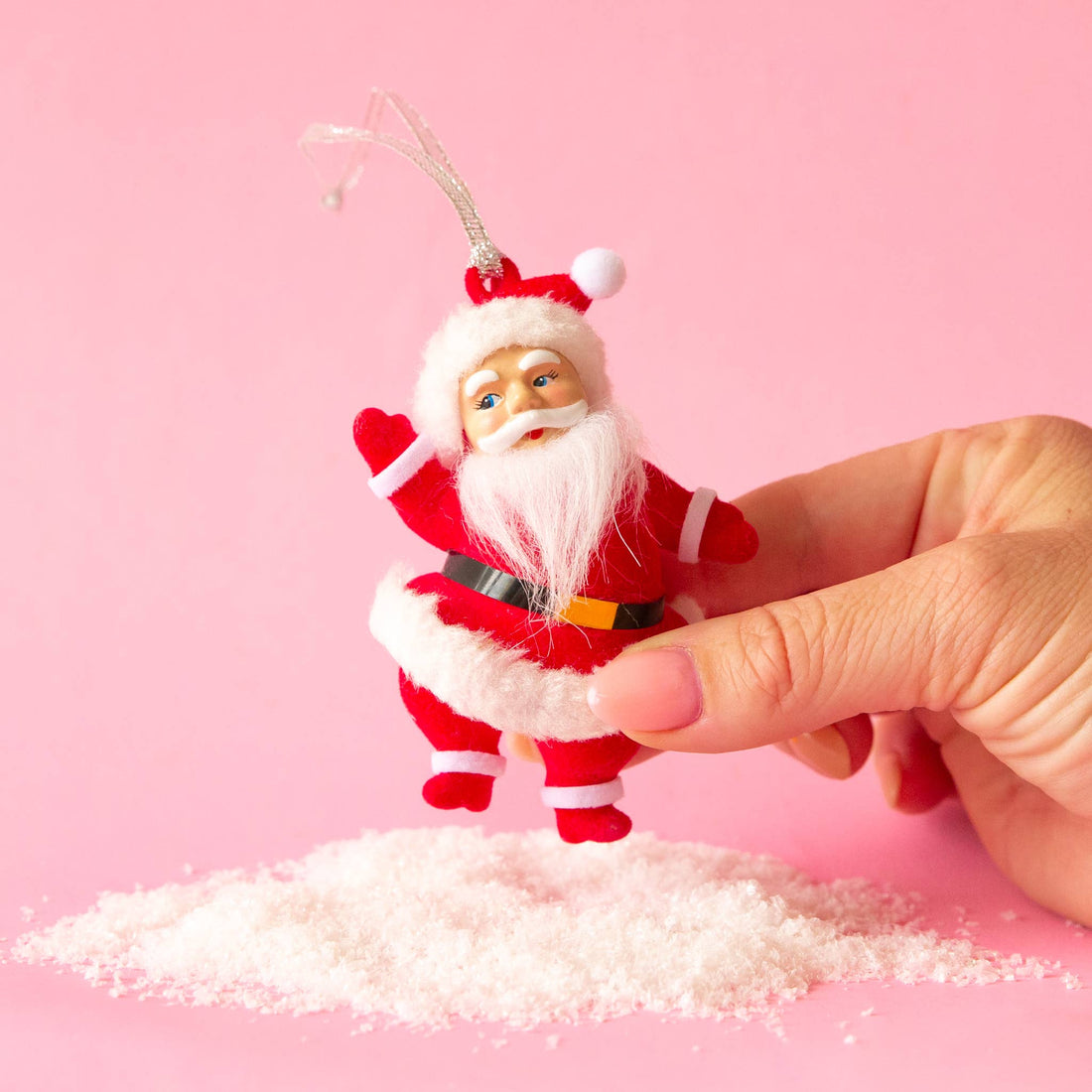Retro Dancing Christmas Santa Ornament | Red
