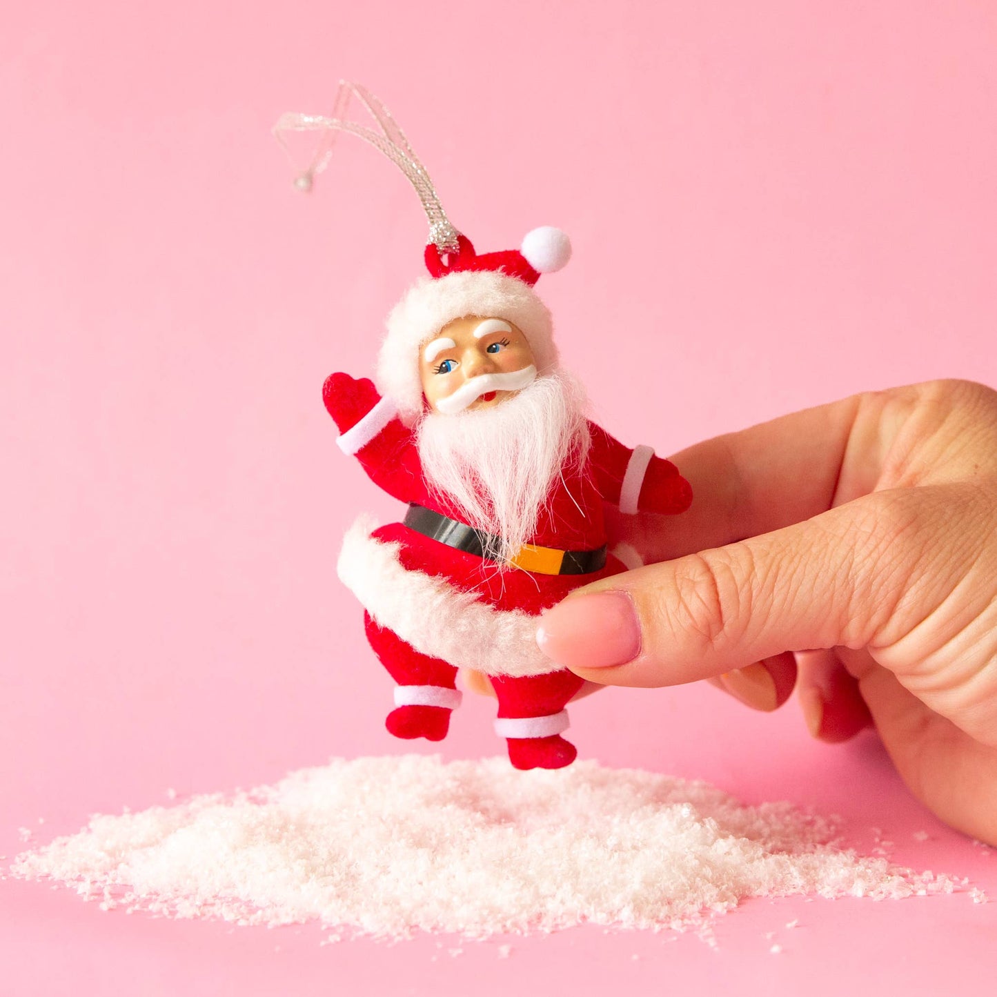 Retro Dancing Christmas Santa Ornament | Red