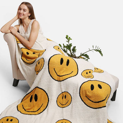 Happy Face Pattern Luxury Soft Throw Blanket