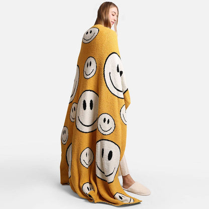 Happy Face Pattern Luxury Soft Throw Blanket