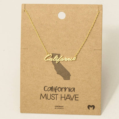 California Handwritten Pendant Necklace