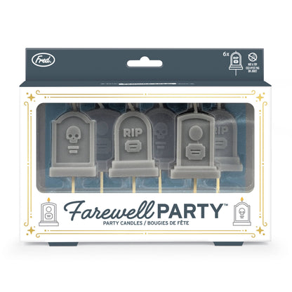 FAREWELL PARTY Tombstone Candles - Set of 6