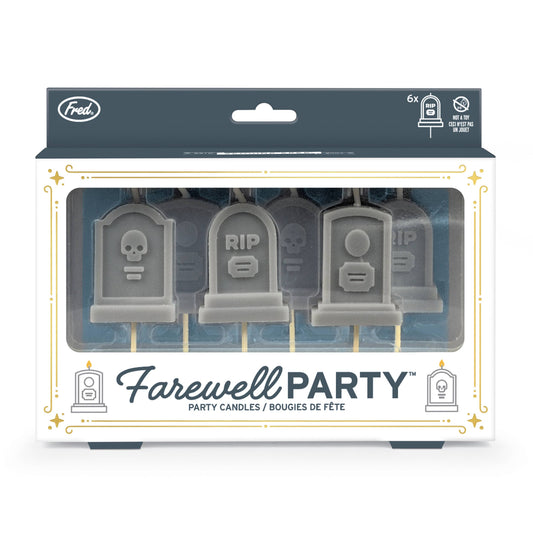 FAREWELL PARTY Tombstone Candles - Set of 6