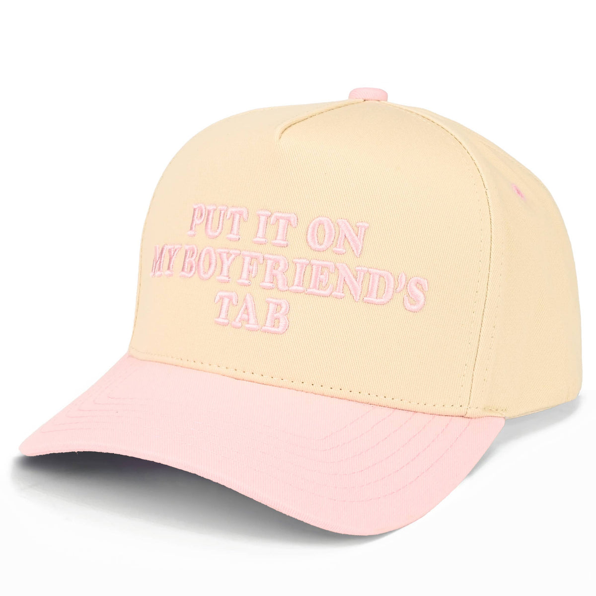 C.C PUT IT ON MY BOYFRIEND'S TAB Letter Two Tone Trucker Hat