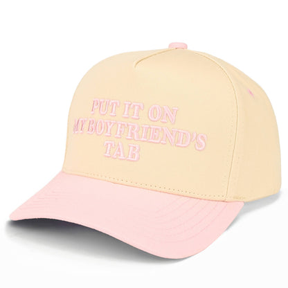 C.C PUT IT ON MY BOYFRIEND'S TAB Letter Two Tone Trucker Hat
