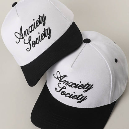 Anxiety Society 3D Letter Embroidered Trucker Hat