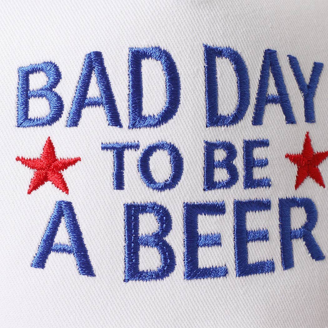 BAD DAY TO BE A BEER Embroidered Seersucker Brim Trucker Hat