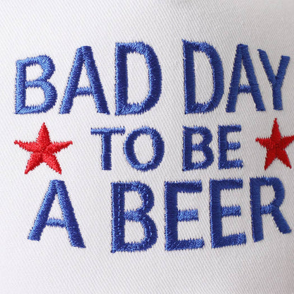 BAD DAY TO BE A BEER Embroidered Seersucker Brim Trucker Hat
