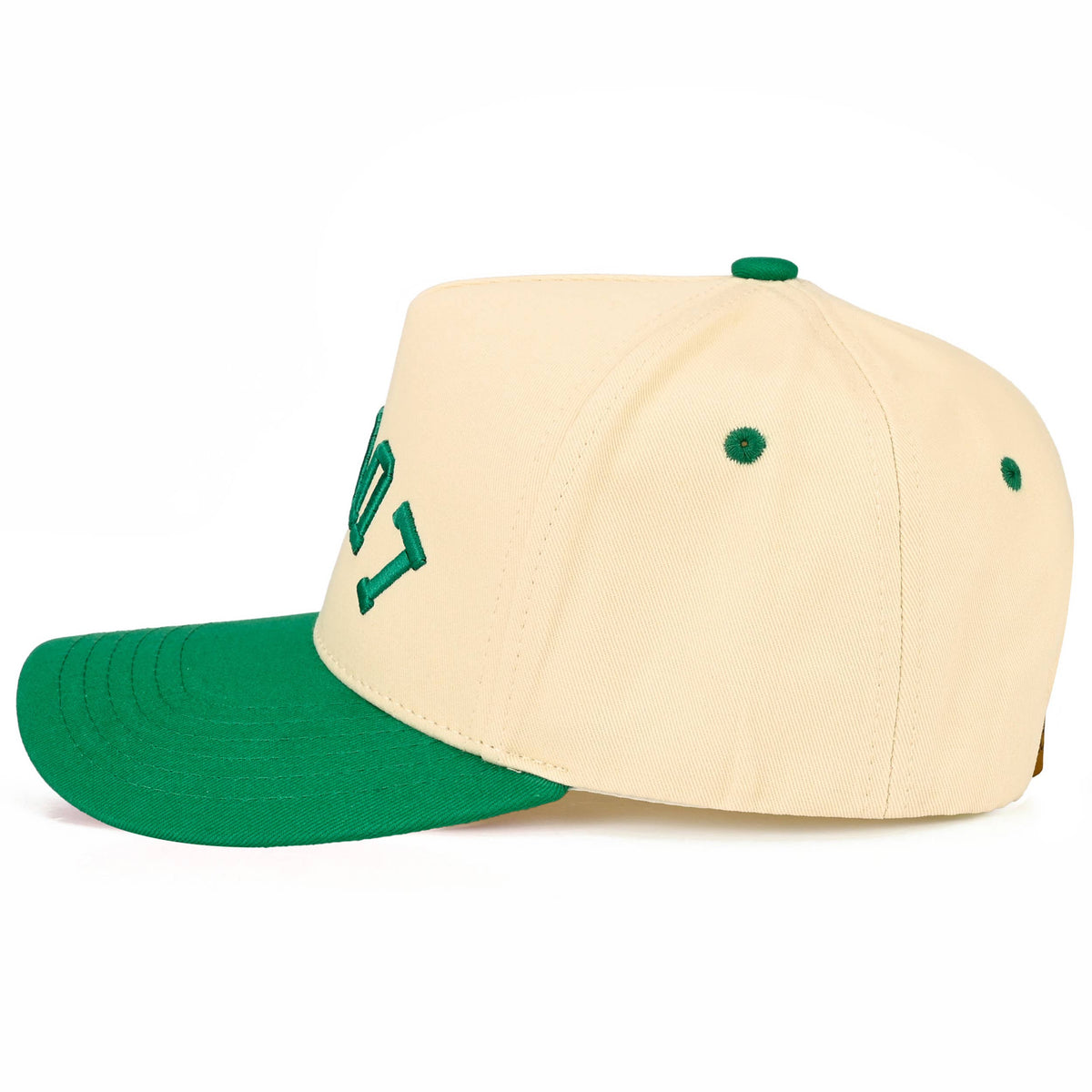 C.C LUCKY Letter Embroidered on Two Tone Trucker Hat