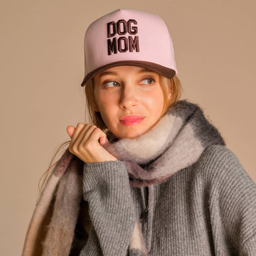 C.C DOG MOM Embroidered Two Tone Trucker Cap