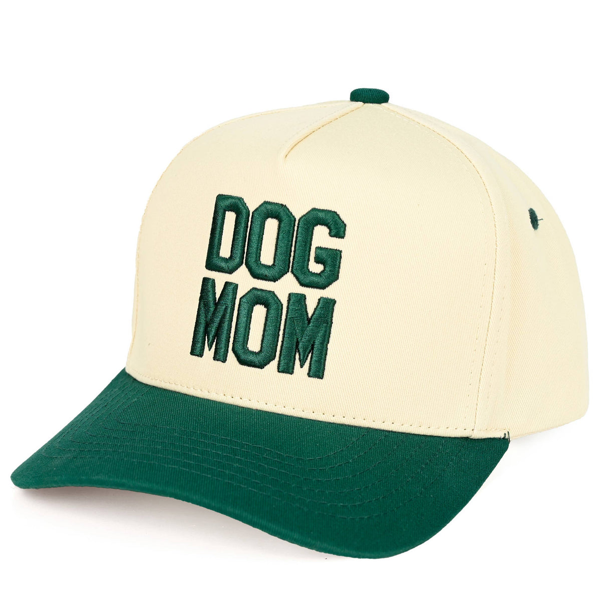 C.C DOG MOM Embroidered Two Tone Trucker Cap