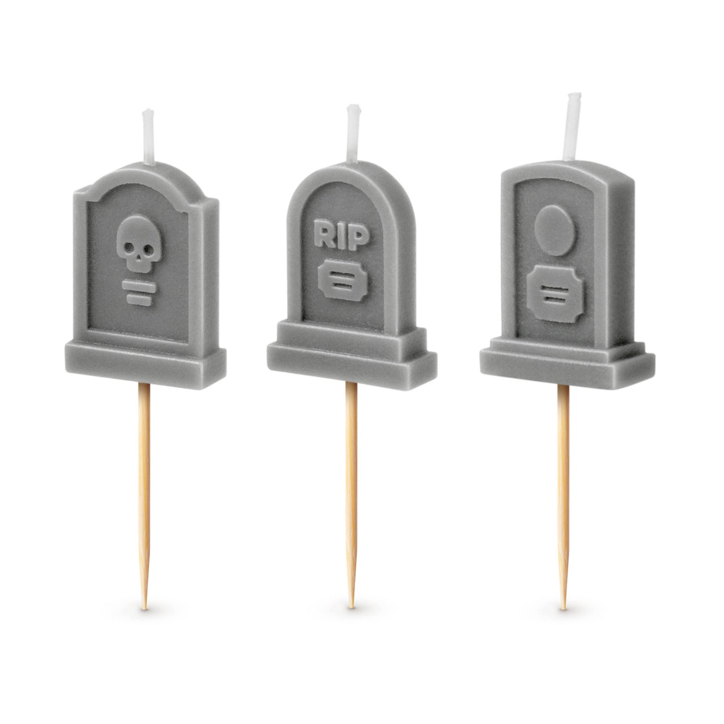 FAREWELL PARTY Tombstone Candles - Set of 6
