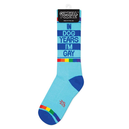 In Dog Years I'm Gay Gym Crew Socks