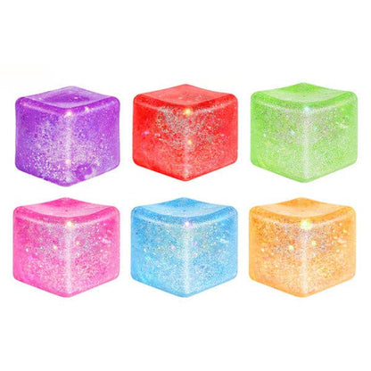 Sugah-Mals Glitter Sugar Cube Stress Ball Squishy Fidget Toy (1pc) Color Ships Assorted