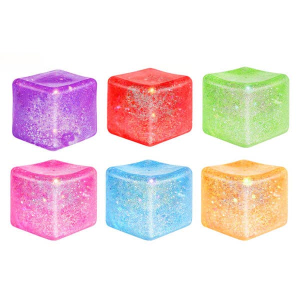 Sugah-Mals Glitter Sugar Cube Stress Ball Squishy Fidget Toy (1pc) Color Ships Assorted