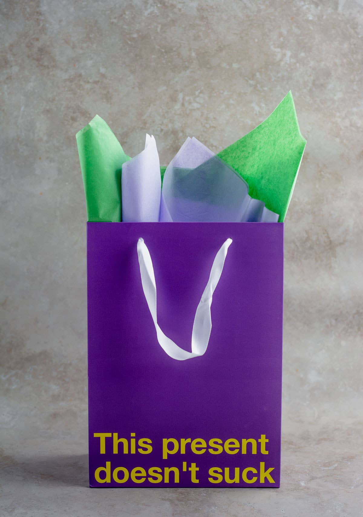 "This Present Doesn't Suck" Purple Gift Bag