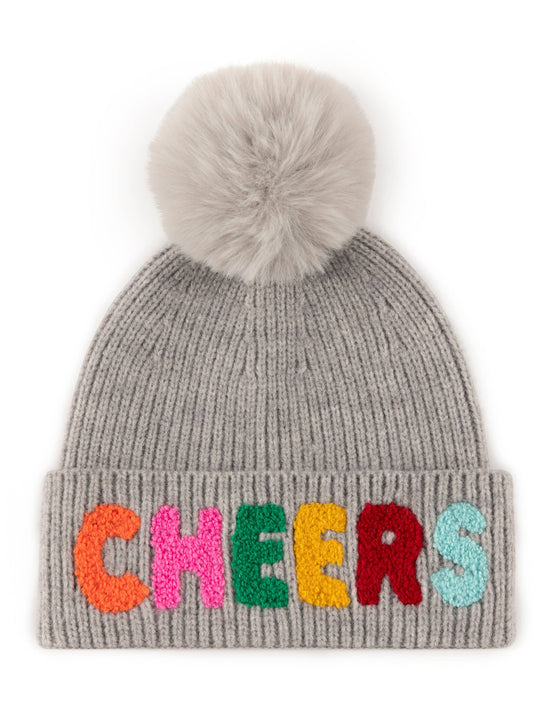 "CHEERS" BEANIE, GREY