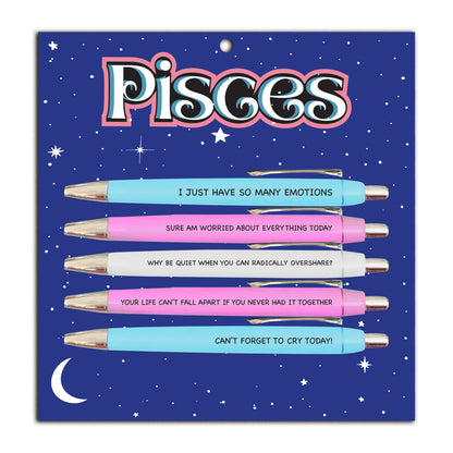 Pisces Pen Set (astrology, zodiac, funny, gift, friend, pens, stationery)
