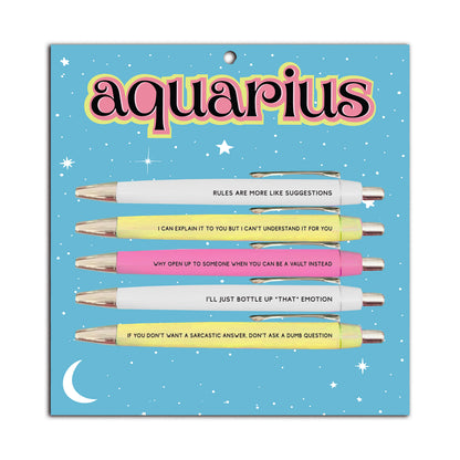 Aquarius Pen Set (astrology, zodiac, funny, gift, friend, spring, pens, stationery)