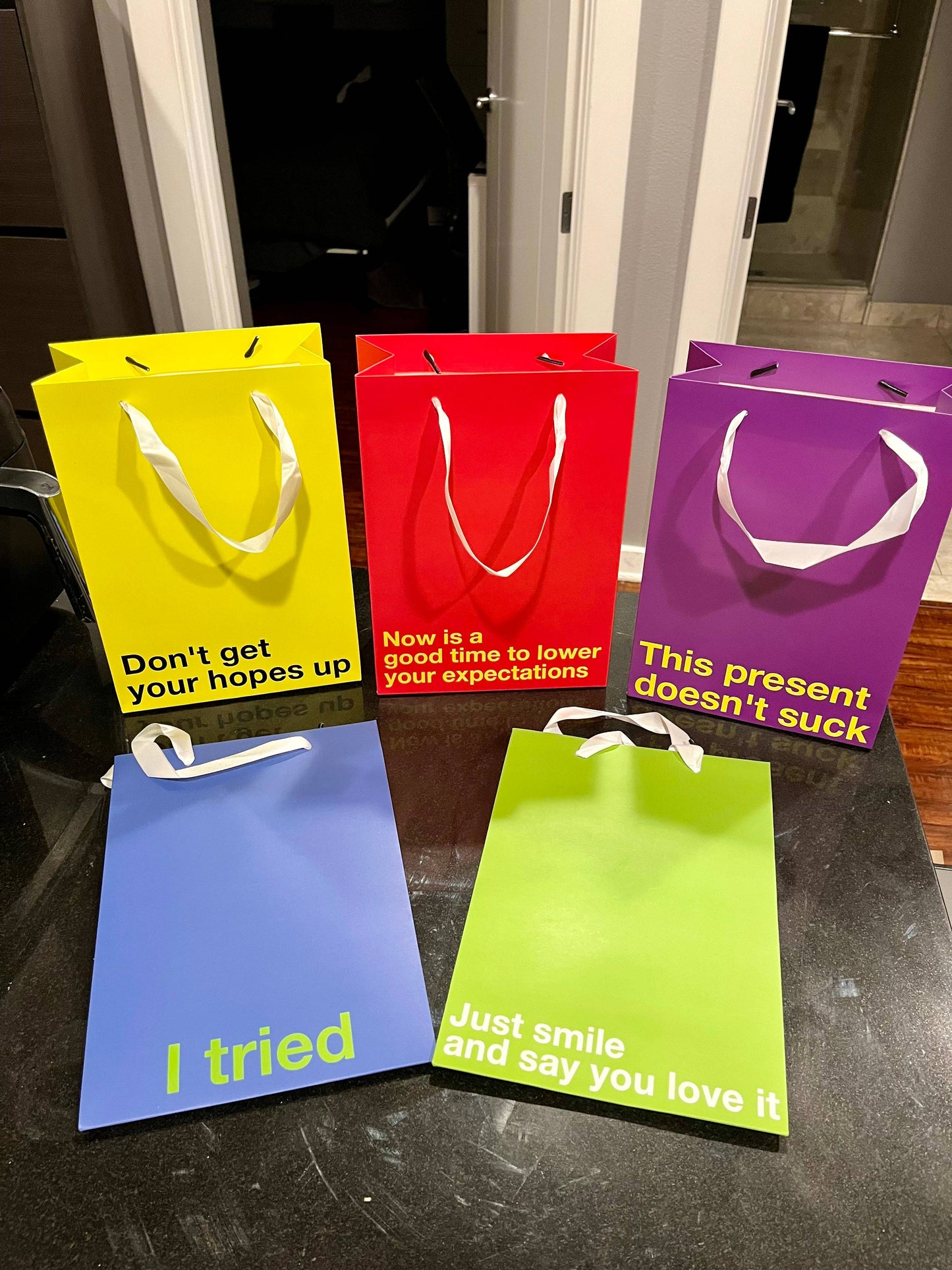 "This Present Doesn't Suck" Purple Gift Bag
