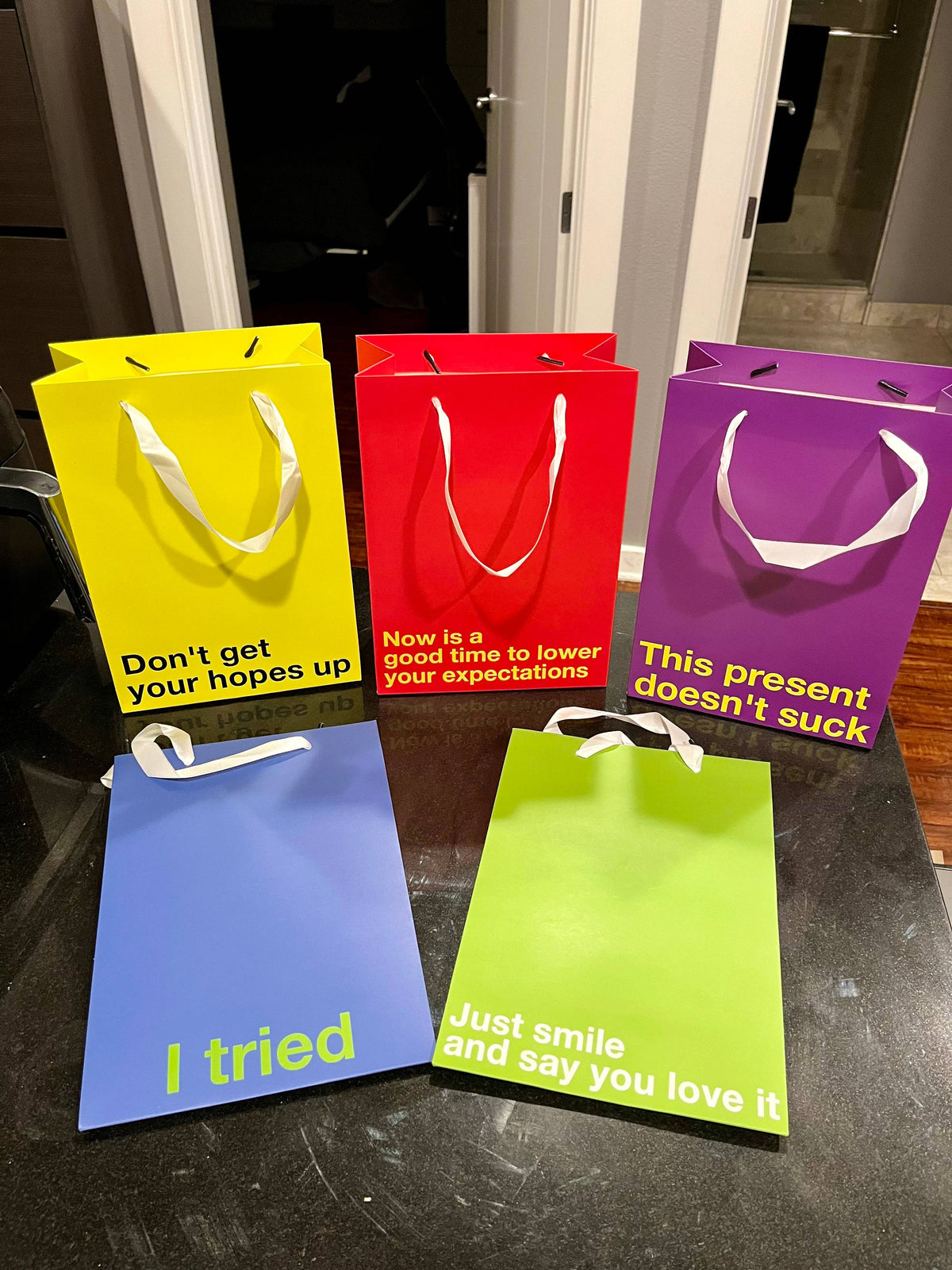 "This Present Doesn't Suck" Purple Gift Bag