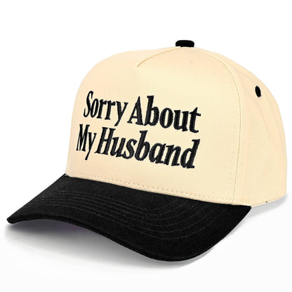 C.C SORRY ABOUT MY HUSBAND Letter Two Tone Trucker Hat