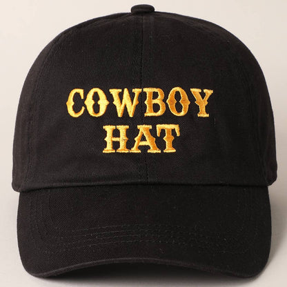 Cowboy Hat Text Embroidered Baseball Cap