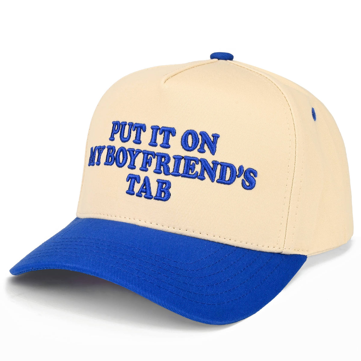 C.C PUT IT ON MY BOYFRIEND'S TAB Letter Two Tone Trucker Hat
