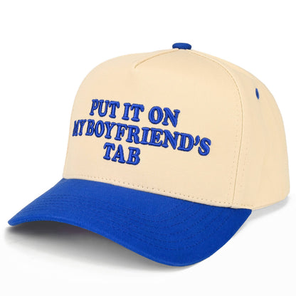 C.C PUT IT ON MY BOYFRIEND'S TAB Letter Two Tone Trucker Hat