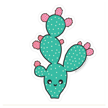 Kawaii Paddle Cactus Vinyl Sticker
