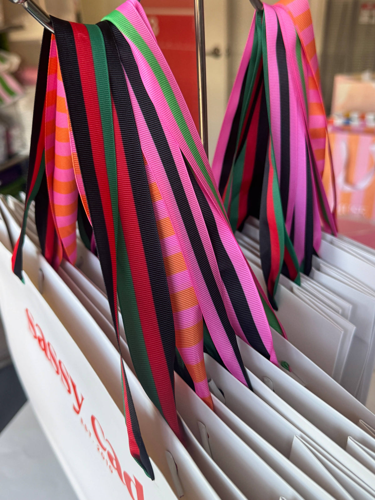 Funny Gift Bag | bought this on my way here | pink + orange