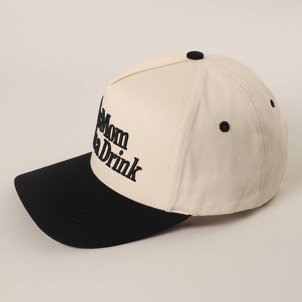 THIS MOM NEEDS A DRINK Embroidered Two-Tone Trucker Hat