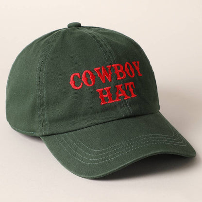 Cowboy Hat Text Embroidered Baseball Cap