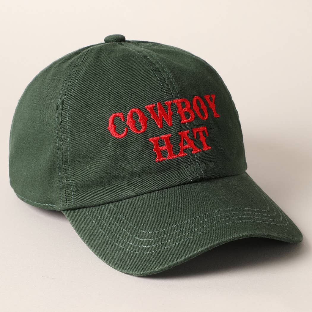 Cowboy Hat Text Embroidered Baseball Cap