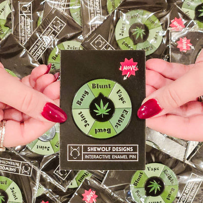 Weed Enamel Pin | 420 Accessory Interactive Spinner Pin
