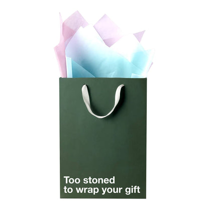 "Too stoned to wrap your gift" Funny Stoner Gift Bag
