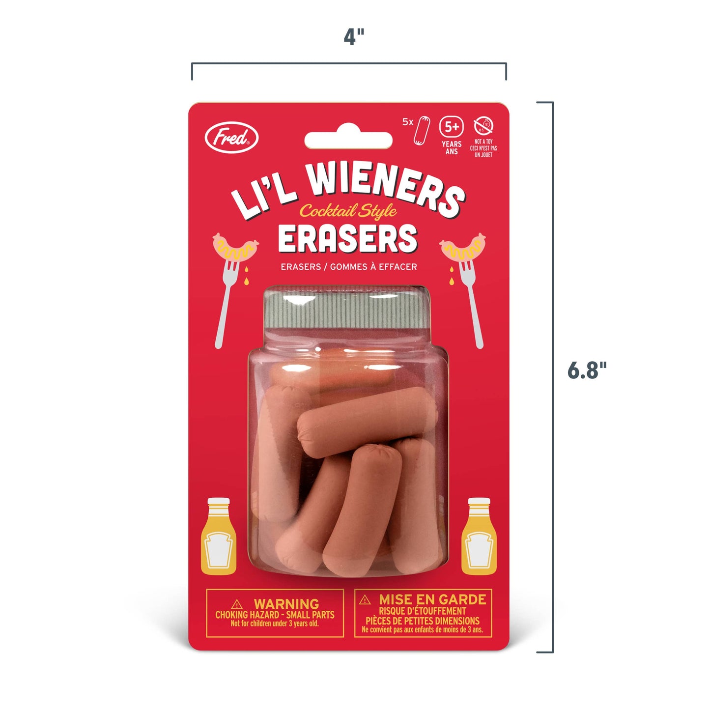 UNCANNY - Cocktail Wiener Erasers - Set of 5