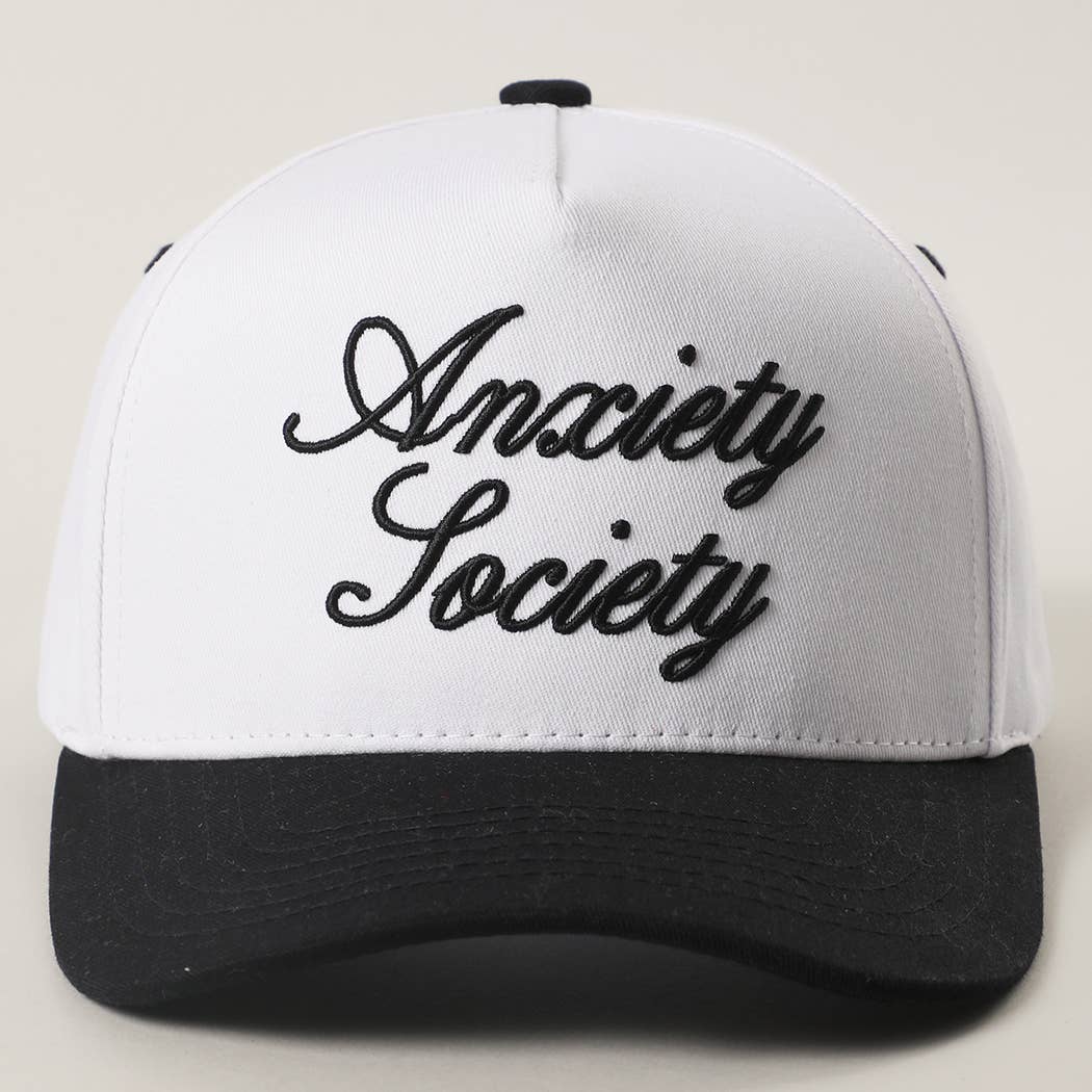Anxiety Society 3D Letter Embroidered Trucker Hat