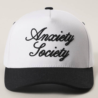 Anxiety Society 3D Letter Embroidered Trucker Hat