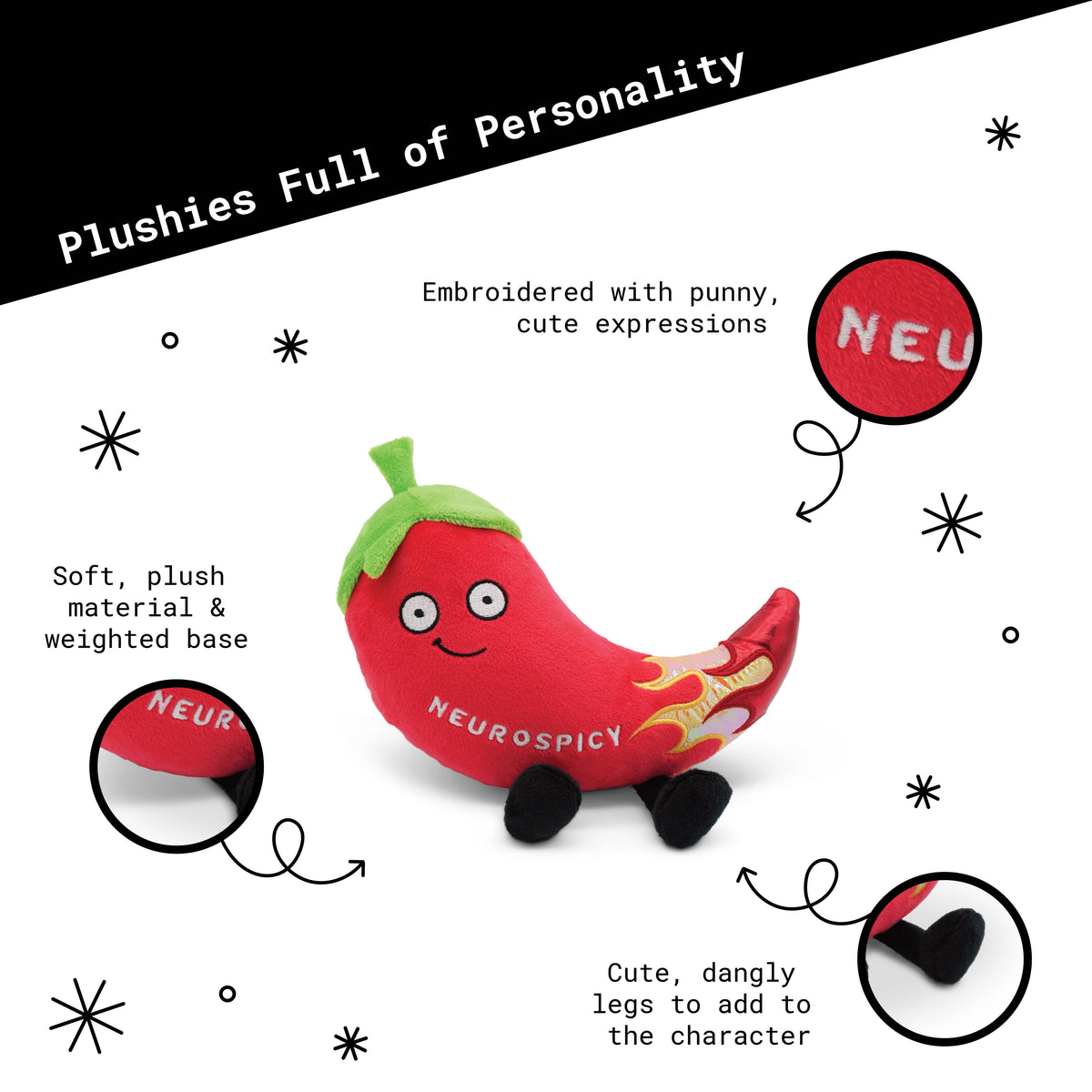 "Neurospicy" - Plush Chili Pepper