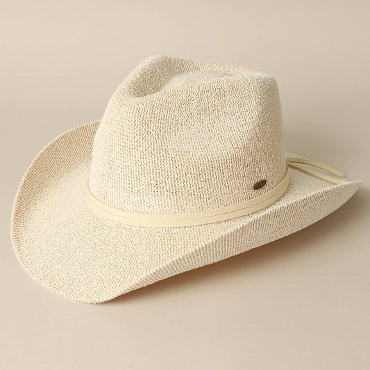 Solid Color Terry Cloth Cowboy Panama Adjustable Sun Hat