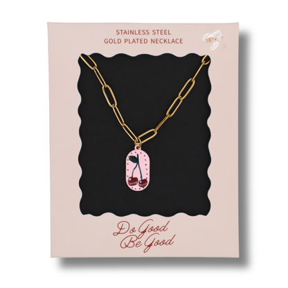 Cherry Charm Gold Plated Necklace